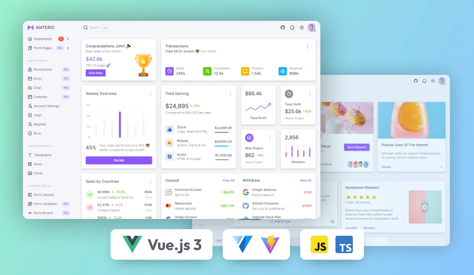 Materio – Vuetify Vuejs 3 Admin 中后台管理模板